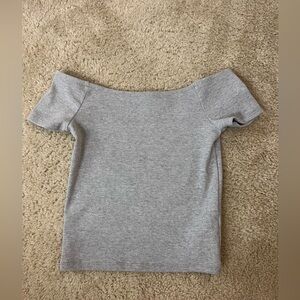 Forever 21 gray off-the-shoulder cropped top